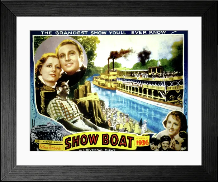 Framed Print : SHOW BOAT, Irene Dunne, Allan Jones, Paul Robeson, 1936, poster Framed Print : SHOW BOAT, Irene Dunne, Allan Jones, Paul Robeson, 1936, poster