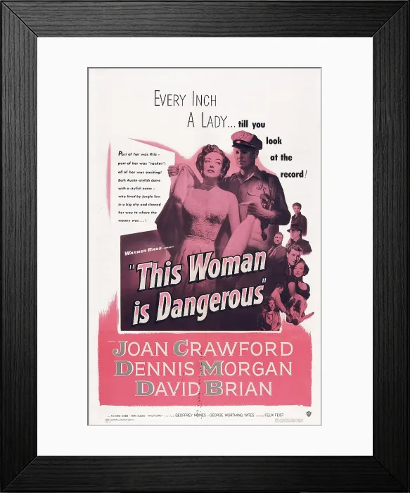 Framed Print : THIS WOMAN IS DANGEROUS, US poster, Joan Crawford, David Brian, 1952 Framed Print : THIS WOMAN IS DANGEROUS, US poster, Joan Crawford, David Brian, 1952