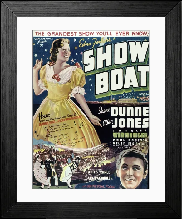 Framed Print : SHOW BOAT, Irene Dunne, Allan Jones, Poster Art, 1936 Framed Print : SHOW BOAT, Irene Dunne, Allan Jones, Poster Art, 1936