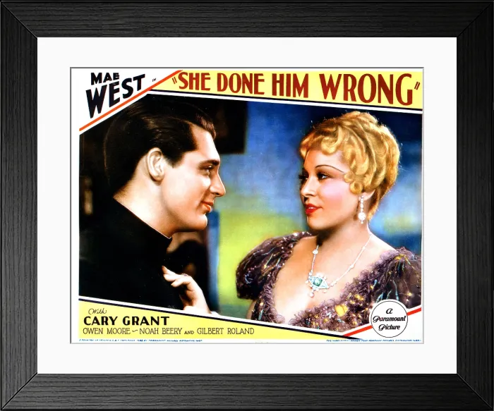 Framed Print : SHE DONE HIM WRONG, from left, Cary Grant, Mae West, 1933