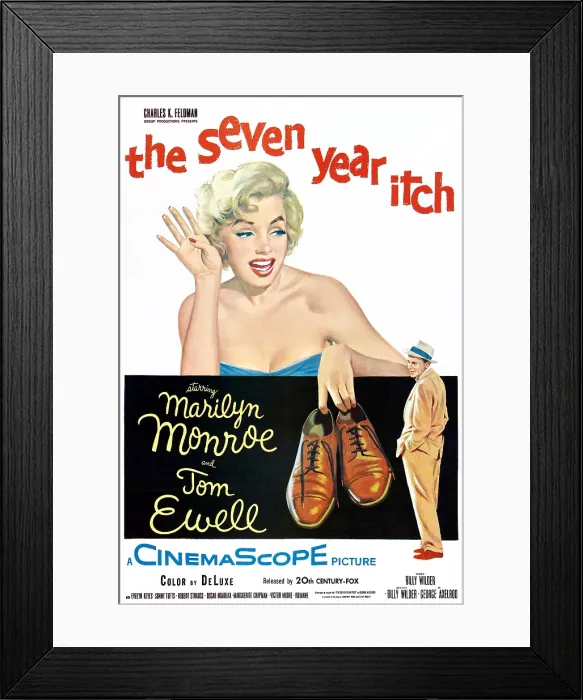 Framed Print : THE SEVEN YEAR ITCH, Marilyn Monroe, Tom Ewell, 1955, TM and Copyright 20th Century Fox Film Corp. All rights reserved Framed Print : THE SEVEN YEAR ITCH, Marilyn Monroe, Tom Ewell, 1955, TM and Copyright 20th Century Fox Film Corp. All rights reserved