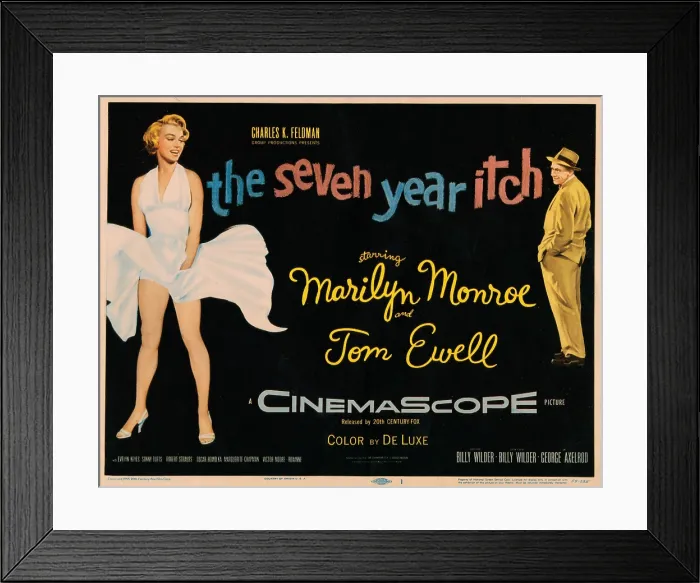 Framed Print : THE SEVEN YEAR ITCH, Marilyn Monroe, Tom Ewell, 1955, TM & Copyright 20th Century Fox Film Corp. All rights reserved