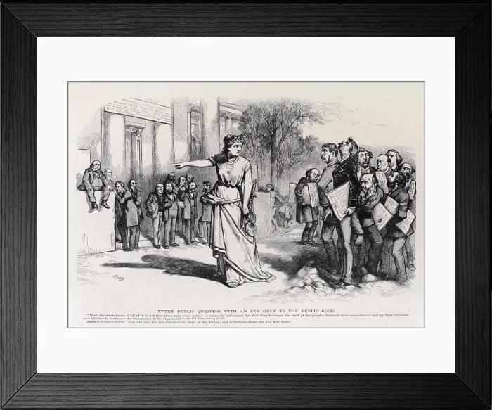 Framed Print : 1873 political cartoon by Thomas Nast about the Credit Mobilier's overbilling for the construction of the Union Pacific Railroad Framed Print : 1873 political cartoon by Thomas Nast about the Credit Mobilier's overbilling for the construction of the Union Pacific Railroad