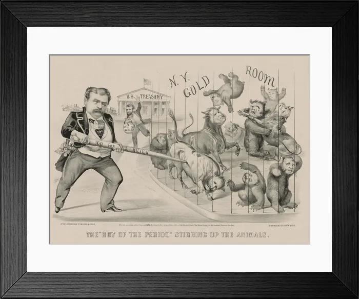 Framed Print : James Fisk, partner of Jay Gould, in the Gold Ring, to corner the Gold exchange market in Sept. 1869 Framed Print : James Fisk, partner of Jay Gould, in the Gold Ring, to corner the Gold exchange market in Sept. 1869