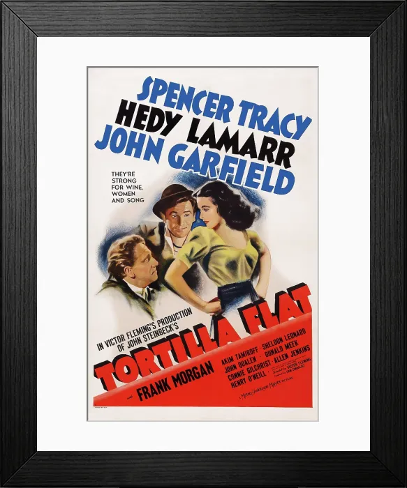 Framed Print : TORTILLA FLAT, from left: Spencer Tracy, John Garfield, Hedy Lamarr, 1942 Framed Print : TORTILLA FLAT, from left: Spencer Tracy, John Garfield, Hedy Lamarr, 1942