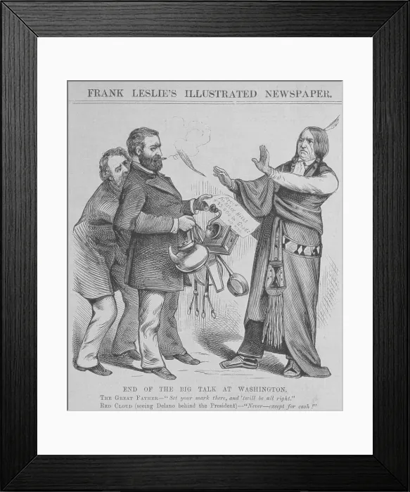 Framed Print : Political cartoon, End of Big Talk at Washington, June 1875 Framed Print : Political cartoon, End of Big Talk at Washington, June 1875