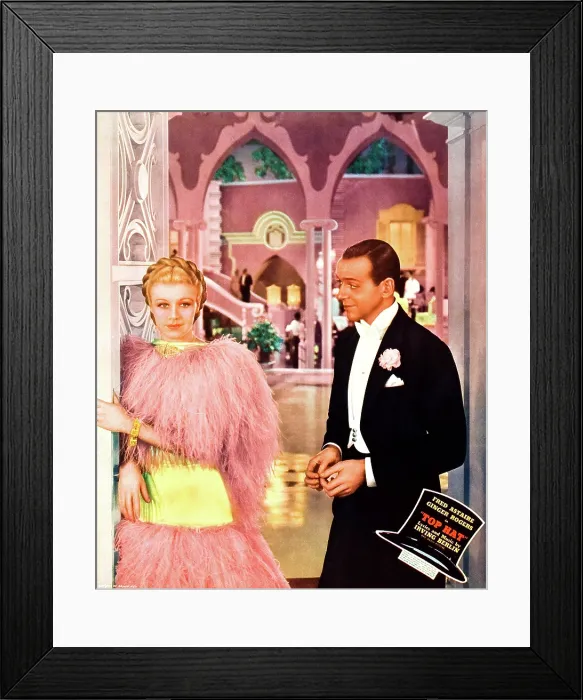 Framed Print : TOP HAT, from left: Ginger Rogers, Fred Astaire on jumbo lobbycard, 1935