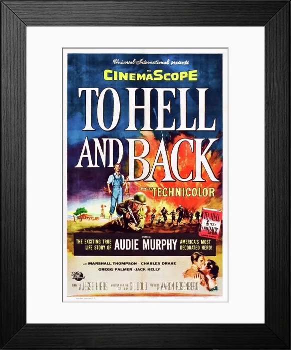 Framed Print : TO HELL AND BACK, US poster art, Audie Murphy, 1955