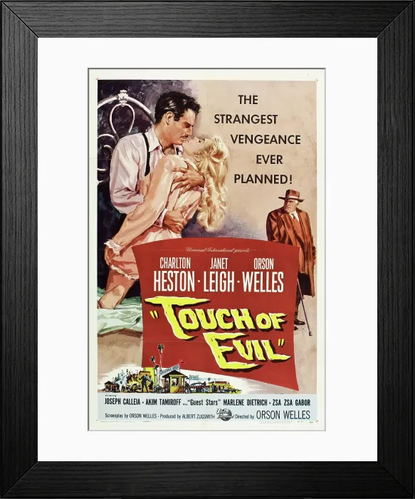 Framed Print : TOUCH OF EVIL, Charlton Heston, Janet Leigh, Orson Welles, 1958 Framed Print : TOUCH OF EVIL, Charlton Heston, Janet Leigh, Orson Welles, 1958