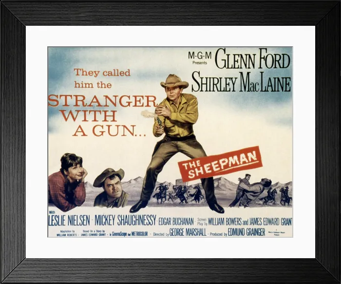 Framed Print : THE SHEEPMAN, Shirley MacLaine, Mickey Shaughnessy, Glenn Ford, 1958 Framed Print : THE SHEEPMAN, Shirley MacLaine, Mickey Shaughnessy, Glenn Ford, 1958
