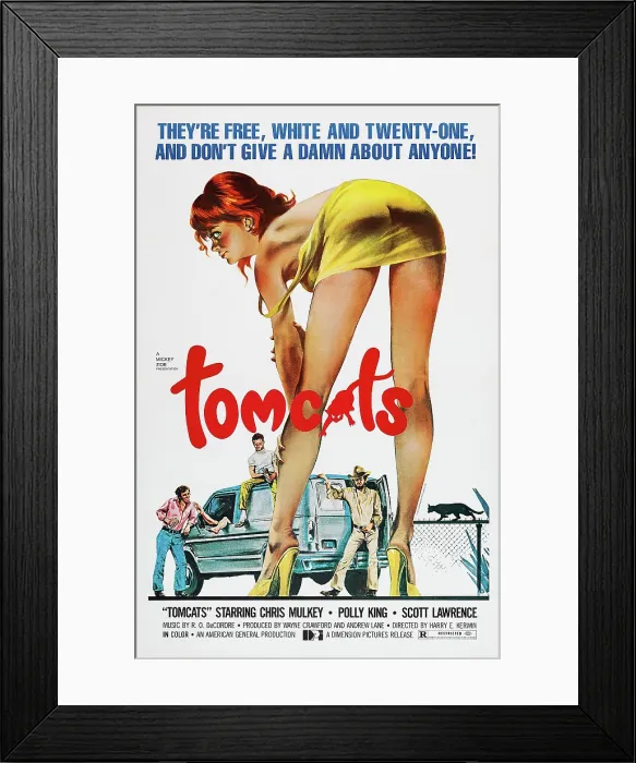 Framed Print : TOMCATS (aka DEADBEAT), center foreground: Polly King, 1976 Framed Print : TOMCATS (aka DEADBEAT), center foreground: Polly King, 1976