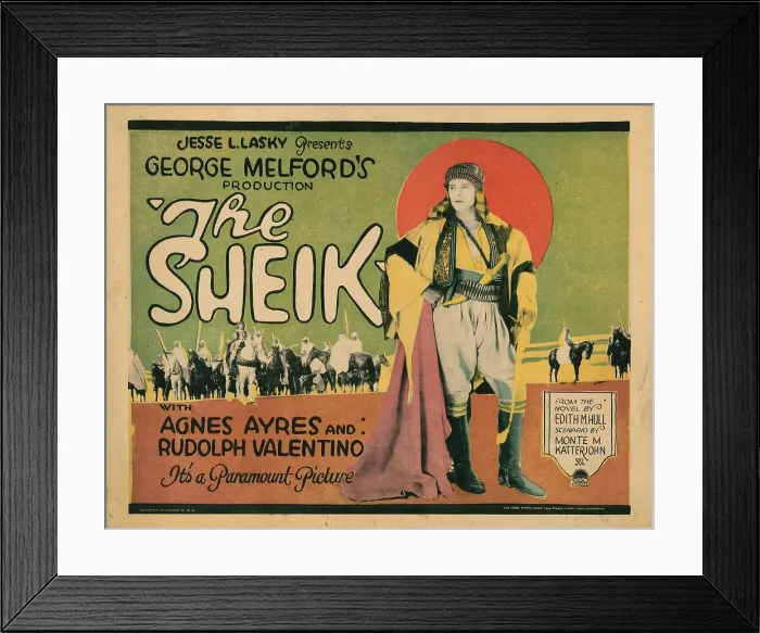 Framed Print : THE SHEIK, Rudolph Valentino, 1921