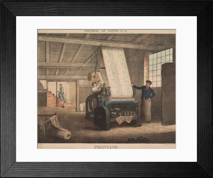 Framed Print : British 1840s depiction of the Progress of Cotton, by Richard Barfoot, 12 of 12 Framed Print : British 1840s depiction of the Progress of Cotton, by Richard Barfoot, 12 of 12