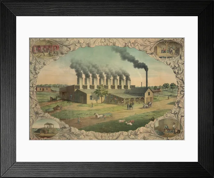Framed Print : Advertising poster of Blow & Kennette, the proprietors of the Granby Mines and Furnaces, with offices in St. Louis, Missouri, c.1860