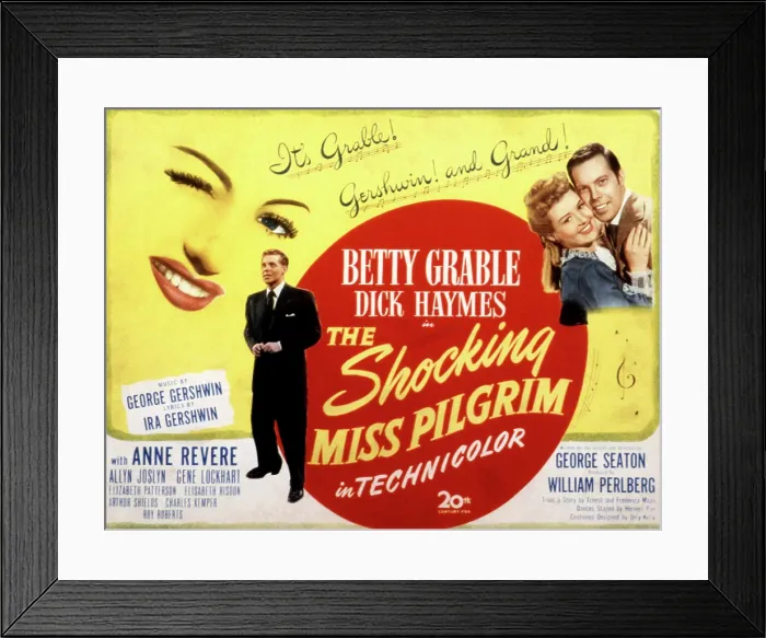 Framed Print : THE SHOCKING MISS PILGRIM, Betty Grable, Dick Haymes, 1947, TM and copyright 20th Century Fox Film Corp. All rights reserved / Courtesy: Everett Collection Framed Print : THE SHOCKING MISS PILGRIM, Betty Grable, Dick Haymes, 1947, TM and copyright 20th Century Fox Film Corp. All rights reserved / Courtesy: Everett Collection