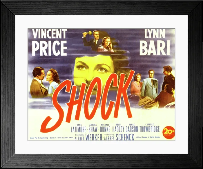 Framed Print : SHOCK, Vincent Price, Lynn Bari, Anabel Shaw, Frank Latimore, 1946, TM and Copyright (c) 20th Century-Fox Film Corp. All Rights Reserved Framed Print : SHOCK, Vincent Price, Lynn Bari, Anabel Shaw, Frank Latimore, 1946, TM and Copyright (c) 20th Century-Fox Film Corp. All Rights Reserved