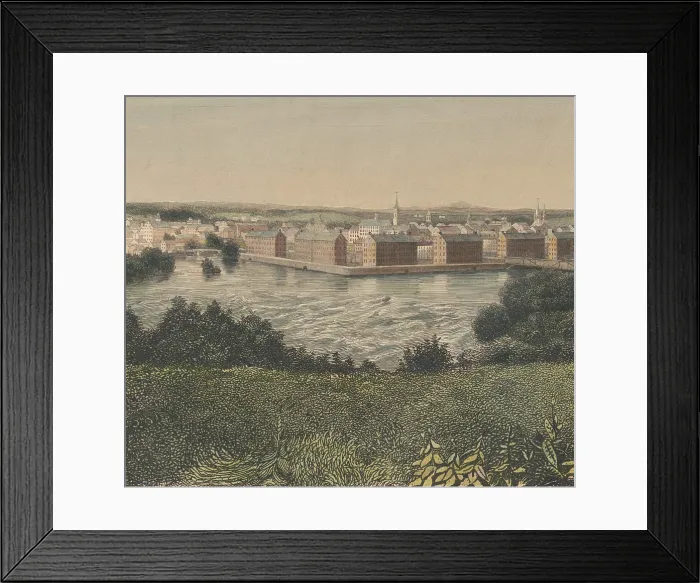 Framed Print : Lowell, Massachusetts, was sited at the confluence of the Merrimack and Concord rivers, with a row of textile mills along the Merrimack River, 1840-1860