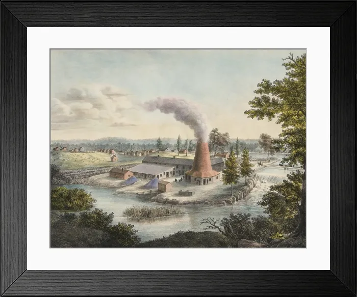 Framed Print : Rossie Furnace, was constructed for iron smelting, in 1815. The Furnace was the first built in northern New York, and is still standing (BSLOC_2019_7_143)