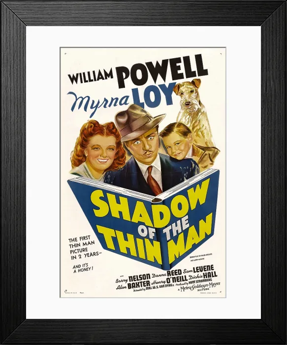 Framed Print : SHADOW OF THE THIN MAN, Myrna Loy, William Powell, Dickie Hall, Asta, 1941