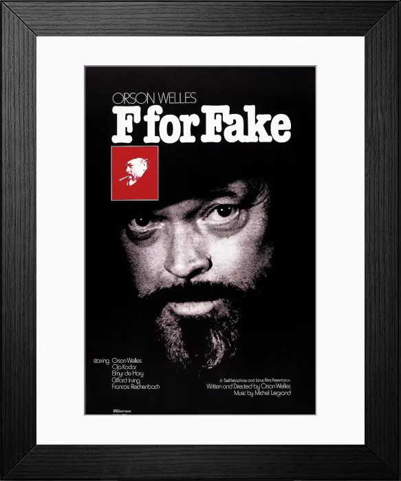 Framed Print : F FOR FAKE, (aka VERITES ET MENSONGES), US poster art, Orson Welles, 1976 Framed Print : F FOR FAKE, (aka VERITES ET MENSONGES), US poster art, Orson Welles, 1976