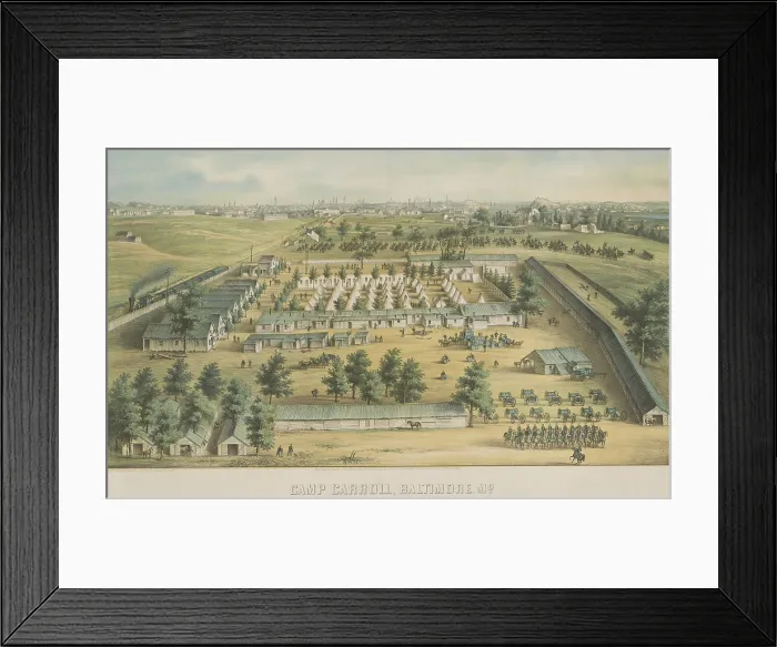 Framed Print : Camp Carroll, Union encampment on the grounds of Mount Clare, home of the Carroll family, with the city of Baltimore in the distance, 1862 (BSLOC_2019_2_110) Framed Print : Camp Carroll, Union encampment on the grounds of Mount Clare, home of the Carroll family, with the city of Baltimore in the distance, 1862 (BSLOC_2019_2_110)