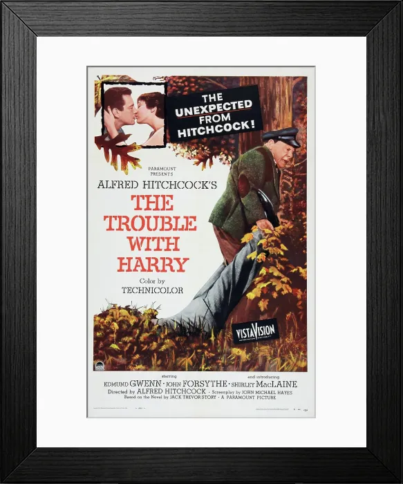 Framed Print : THE TROUBLE WITH HARRY, top left from left: John Forsythe, Shirley MacLaine, right: Edmund Gwenn, 1955