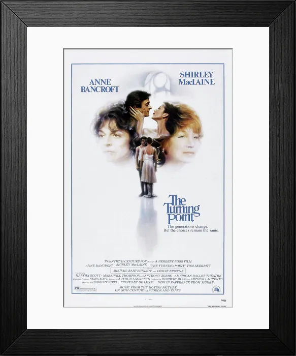 Framed Print : THE TURNING POINT, US poster art, Anne Bancroft, Mikhail Baryshnikov, Leslie Browne, Shirley MacLaine, 1977, TM and Copyright (c)20th Century Fox Film Corp. All rights reserved