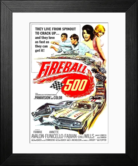 Framed Print : FIREBALL 500, from left: Frankie Avalon, Fabian, Annette Funicello, Julie Parrish, 1966 Framed Print : FIREBALL 500, from left: Frankie Avalon, Fabian, Annette Funicello, Julie Parrish, 1966