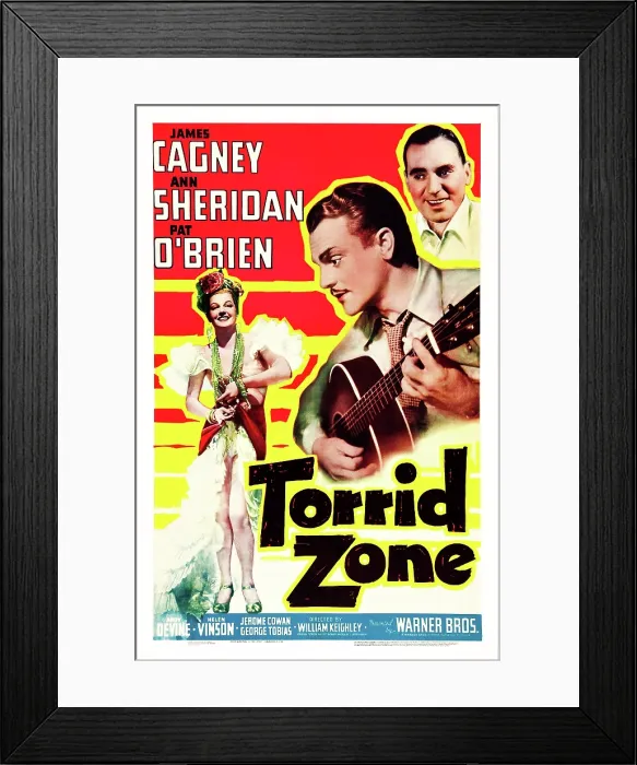 Framed Print : TORRID ZONE, US poster art, from left: Ann Sheridan, James Cagney, Pat O'Brien, 1940