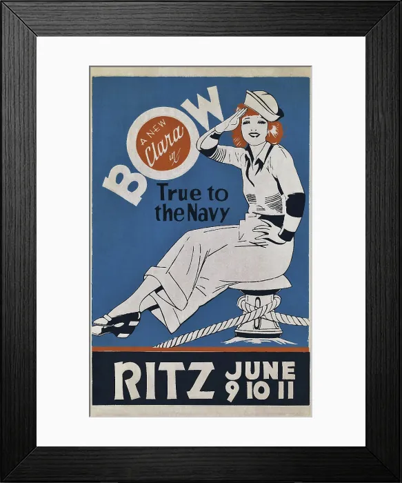 Framed Print : TRUE TO THE NAVY, US poster art, Clara Bow, 1930