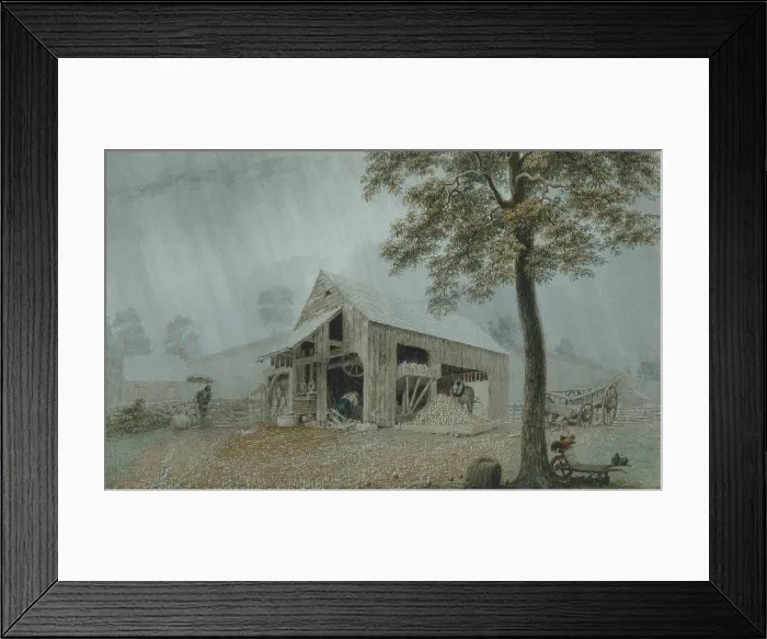 Framed Print : Rainstorm-Cider Mill at Redding, Connecticut, by George Harvey, ca. 1840. This watercolor is about the atmospheric effects of a rain storm Framed Print : Rainstorm-Cider Mill at Redding, Connecticut, by George Harvey, ca. 1840. This watercolor is about the atmospheric effects of a rain storm