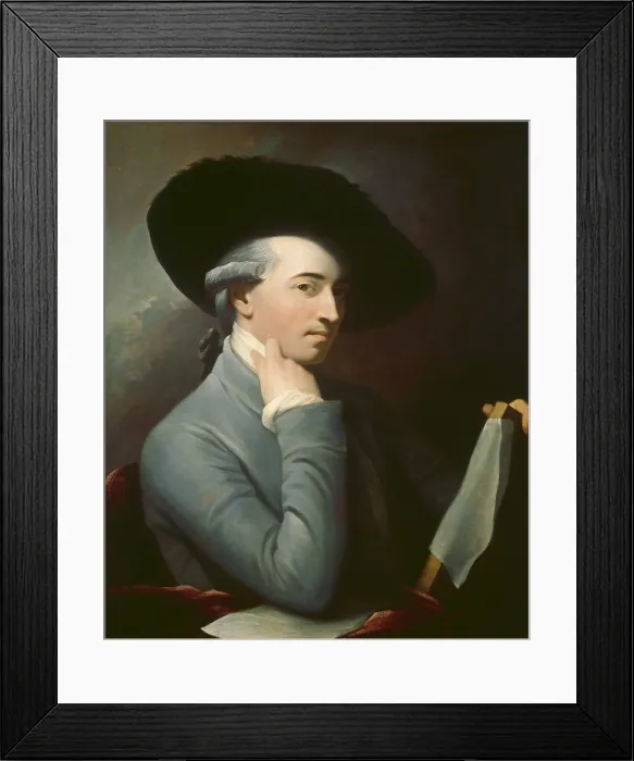 Framed Print : Benjamin West, expatriate artist in portrait of around 1776 when he was 38 Framed Print : Benjamin West, expatriate artist in portrait of around 1776 when he was 38