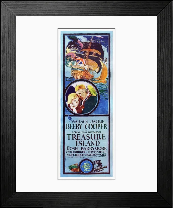 Framed Print : TREASURE ISLAND, from left: Jackie Cooper, Wallace Beery, 1934