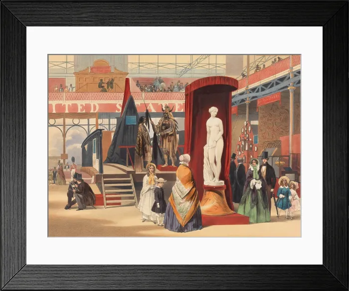 Framed Print : The Greek Slave, by American Sculptor, Hiram Powers, on display at the Chrystal Palace in London, 1851