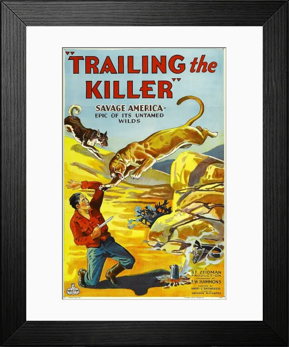 Framed Print : TRAILING THE KILLER, poster art, 1932 Framed Print : TRAILING THE KILLER, poster art, 1932