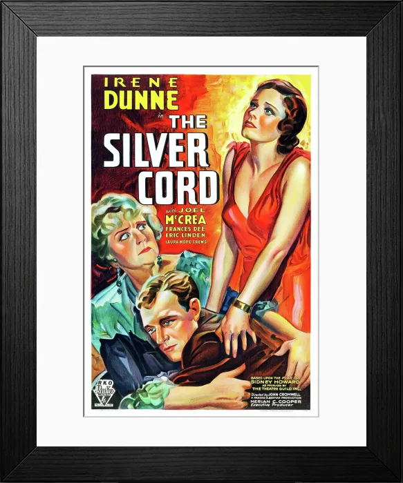 Framed Print : THE SILVER CORD, US poster, from left: Laura Hope Crews, Joel McCrea, Irene Dunne, 1933