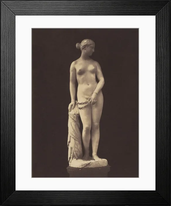 Framed Print : Hiram Power's, Greek Slave, 1844-1850, was one of the most photographed sculptures of the 19th century Framed Print : Hiram Power's, Greek Slave, 1844-1850, was one of the most photographed sculptures of the 19th century