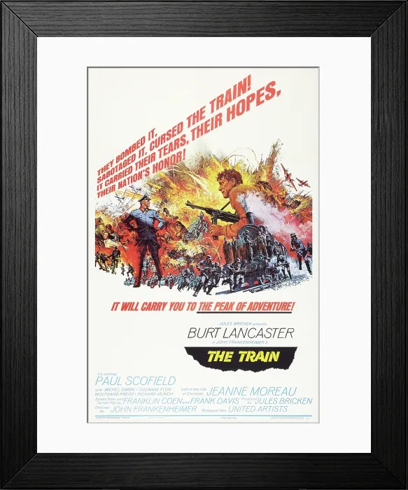 Framed Print : THE TRAIN, US poster art, far right: Burt Lancaster, 1964