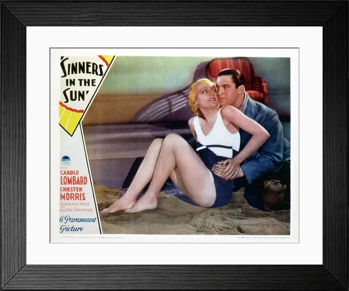 Framed Print : SINNERS IN THE SUN, US lobbycard, from left, Carole Lombard, Chester Morris, 1932 Framed Print : SINNERS IN THE SUN, US lobbycard, from left, Carole Lombard, Chester Morris, 1932