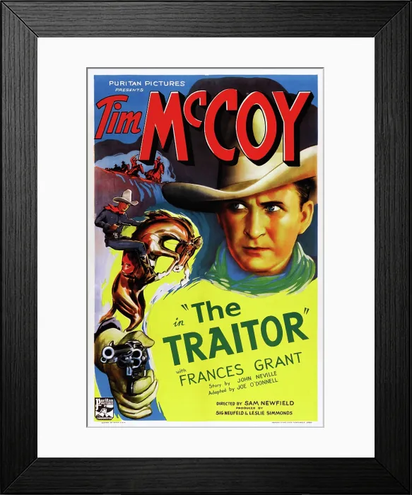 Framed Print : THE TRAITOR, US poster art, Tim McCoy, 1936
