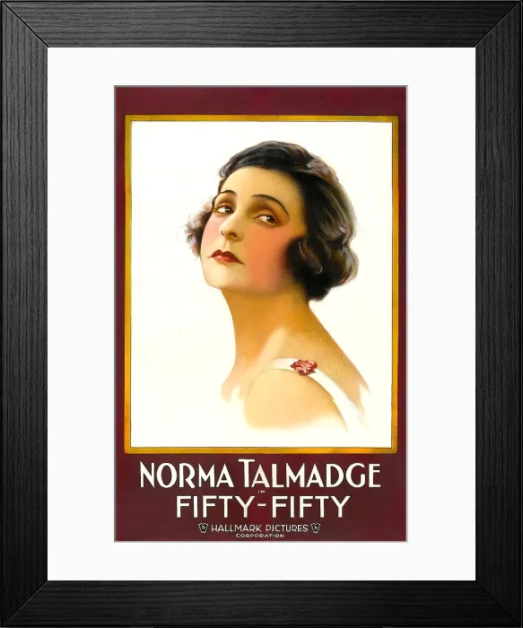 Framed Print : FIFTY-FIFTY, Norma Talmadge on 1-sheet poster art, 1916