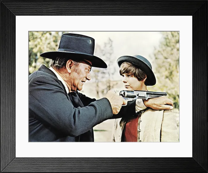 Framed Print : TRUE GRIT, from left: John Wayne, Kim Darby, 1969