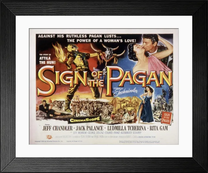 Framed Print : SIGN OF THE PAGAN, Ludmilla Tcherina, Jeff Chandler, Rita Gam, 1954 Framed Print : SIGN OF THE PAGAN, Ludmilla Tcherina, Jeff Chandler, Rita Gam, 1954