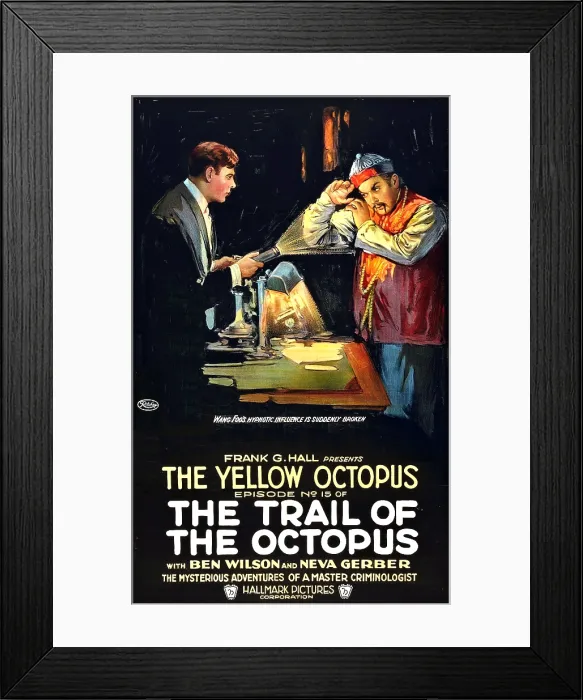 Framed Print : THE TRAIL OF THE OCTOPUS, left: Ben Wilson in Episode No. 15: The Yellow Octopus, 1919