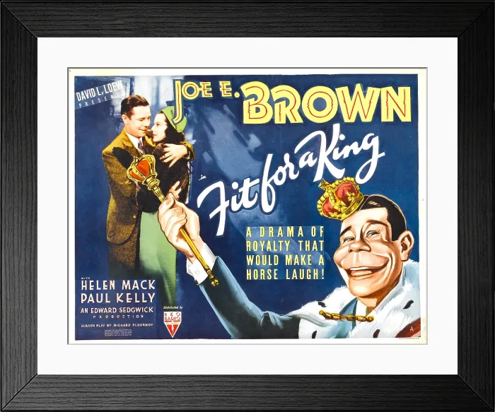 Framed Print : FIT FOR A KING, from left: Joe E. Brown, Helen Mack, Joe E. Brown in caricature (far right), 1937 Framed Print : FIT FOR A KING, from left: Joe E. Brown, Helen Mack, Joe E. Brown in caricature (far right), 1937