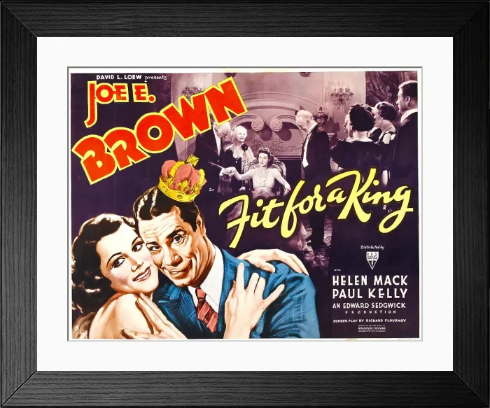 Framed Print : FIT FOR A KING, bottom from left: Helen Mack, Joe E. Brown, top right: Helen Mack, Harry Davenport, 1937