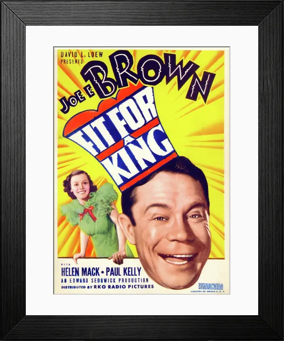 Framed Print : FIT FOR A KING, US poster art, from left: Helen Mack, Joe E. Brown, 1937 Framed Print : FIT FOR A KING, US poster art, from left: Helen Mack, Joe E. Brown, 1937