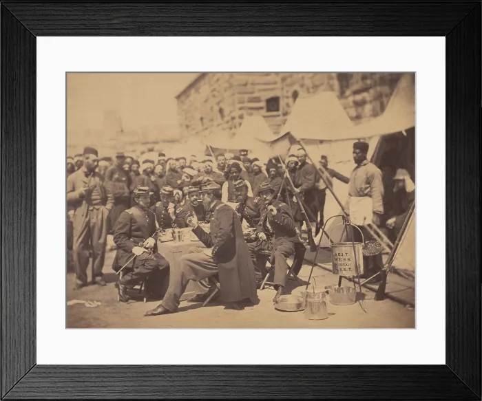 Framed Print : Duryée's Zouaves, attend Adjutant General Regimental Mess, Fort Schuyler, New York City, on May 18, 1861