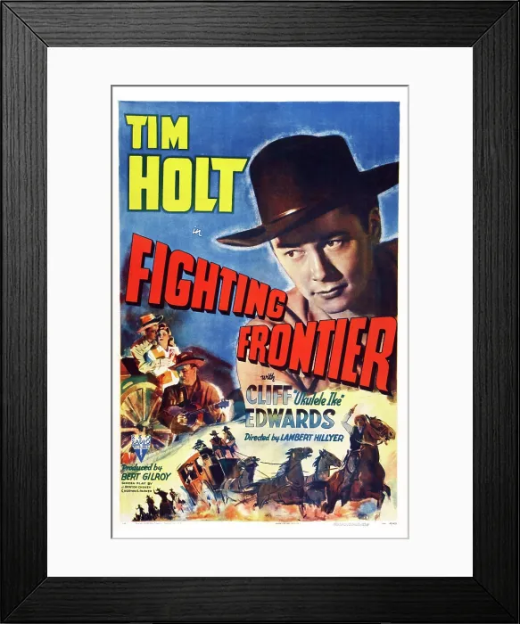 Framed Print : FIGHTING FRONTIER, US poster art, Tim Holt, 1943