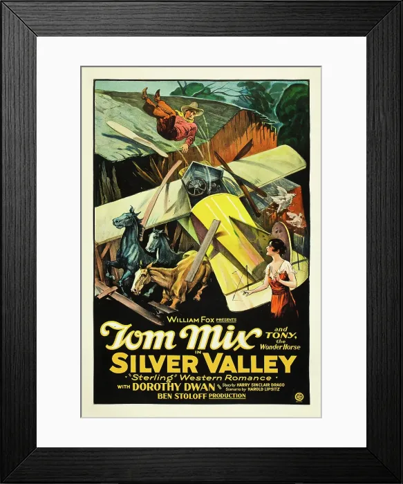 Framed Print : SILVER VALLEY, Tom Mix, Dorothy Dawn, 1927, crash